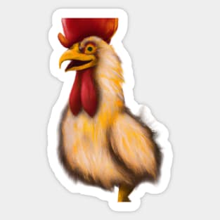 Cute Rooster Drawing Sticker